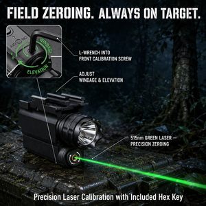 Linterna láser verde de 515nm de luz potente, 5W XPG2 LED, montaje Picatinny, linterna táctica ultraligera de doble potencia para caza - Product Image 3