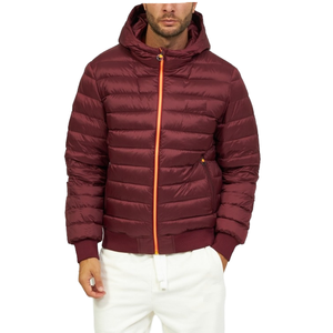 Veste matelassée à capuche pour homme avec fermeture éclair, coupe-vent, manteau d'hiver décontracté, coupe régulière, couleur unie, rembourrage en fibre de polyester - Product Image 1