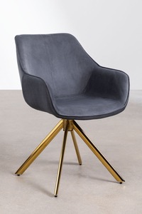 Chaise de salle à manger pivotante Design moderne nordique 360 avec pieds en métal Fauteuil de vente chaude pour restaurant café salon hôtel - Product Image 6