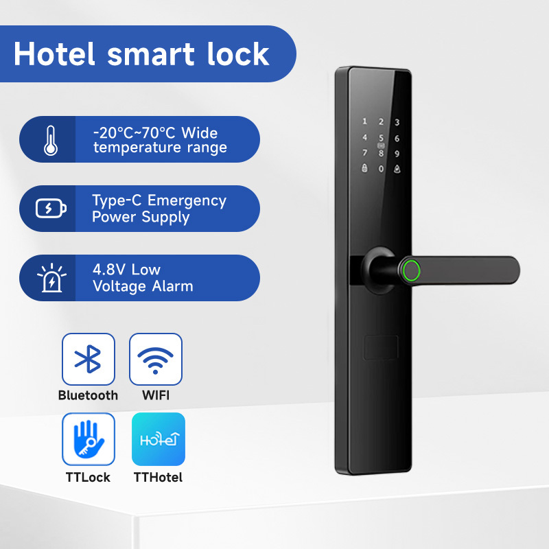 Factory Wholesale Hotel Smart Door Lock With /Wi-Fi Enabled Emergency Power Supply For Aluminum/Steel/Brass Doors · image 3