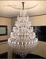 Lustre sur mesure en tube de verre cintré, grand modèle, pour mariage européen, éclairage en cristal pour salle de banquet et escalier de villa, lustre long