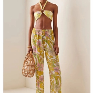 Protección solar Estampado floral Raya de encaje Vintage <span class=keywords><strong>Verde</strong></span> Traje de baño sin costuras <span class=keywords><strong>Sujetador</strong></span> y ropa interior Bikinis Pantalones Traje de baño Tres piezas - Product Image 1