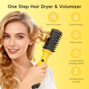 <span class=keywords><strong>Brosse</strong></span> Sèche-Cheveux 4-en-1 Volumisante Lissante Haute Puissance Double Tension Contrôle de Température Compacte Professionnelle pour Salon - Product Image 6