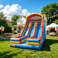 Toboggan gonflable commercial double piste EN14960 en PVC épais pour événements extérieurs, fêtes et locations