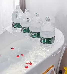 Rõ ràng Acrylic bồn tắm Khay lưu trữ Tắm Giá cho bán buôn phòng tắm Caddy kệ