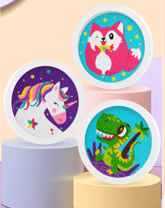 Vente en gros Kit d'art en <span class=keywords><strong>diamant</strong></span> <span class=keywords><strong>licorne</strong></span> pour enfants avec cadre en plastique Peinture en <span class=keywords><strong>diamant</strong></span> d'art encadrée - Product Image 3