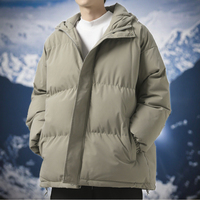 Manteau d'hiver unisexe matelassé décontracté à col montant et capuche, écologique, coupe-vent, respirant, épais, rembourré en poly, chaud