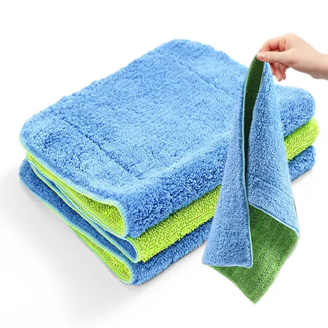 Auto/panno per la pulizia del pavimento/asciugamano panno per la pulizia dell'auto all'ingrosso ampiamente uso in microfibra con asciugamano in microfibra di alta qualità tinta unita