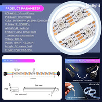 Bande LED Flexible Programmable 5M WS2815 RGB DC12V 60 100 144 LED, Éclairage Intelligent à Pixels Adressables IP20, Vente Directe Usine OEM ODM