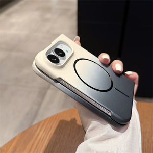 เคสโทรศัพท์แบบพับได้แม่เหล็กสองสีไล่เฉดแบบด้านพรีเมียมสำหรับ iPhone Ultra 18 Fold Ultra รองรับการชาร์จไร้สาย ป้องกันแรงกระแทก ผลิตจากวัสดุ PC - Product Image 4