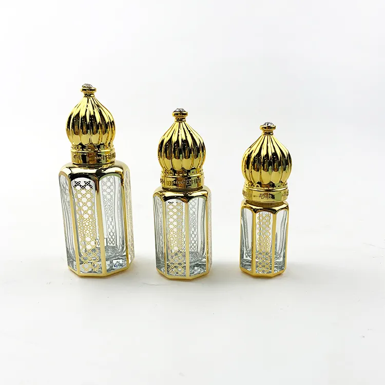 3ml 6ml 12ml Leere Attar Arabian Oud Parfüm glasflaschen Braune Flaschen mit ätherischen Ölen