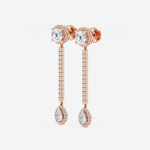 ต่างหูเพชรทรงหยดน้ำ 3 กะรัต หลายรูปทรง เพชรเลี้ยงในห้องปฏิบัติการ ดีไซน์หรูหราทันสมัยสำหรับผู้หญิง ต่างหูห่วงแบบหรูหรา - Product Image 1