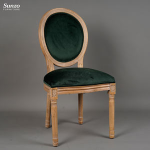 <strong>Antique</strong> Style Round Back Wooden Fabric Ding Room Luxury French XV Louis Dining <strong>Chair</strong> - Product Image 2