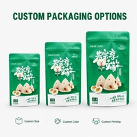 Sachets Doypack personnalisés pour Zongzi, imprimés numériquement, refermables avec fermeture éclair, pour l'emballage alimentaire des raviolis de riz collant