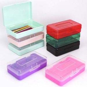 Translucent PP Plastic <b>Hard</b> <b>Shell</b> Office Organizer Pencil <b>Case</b> with Large Capacity Storage for School Kids Children - Product Image 1