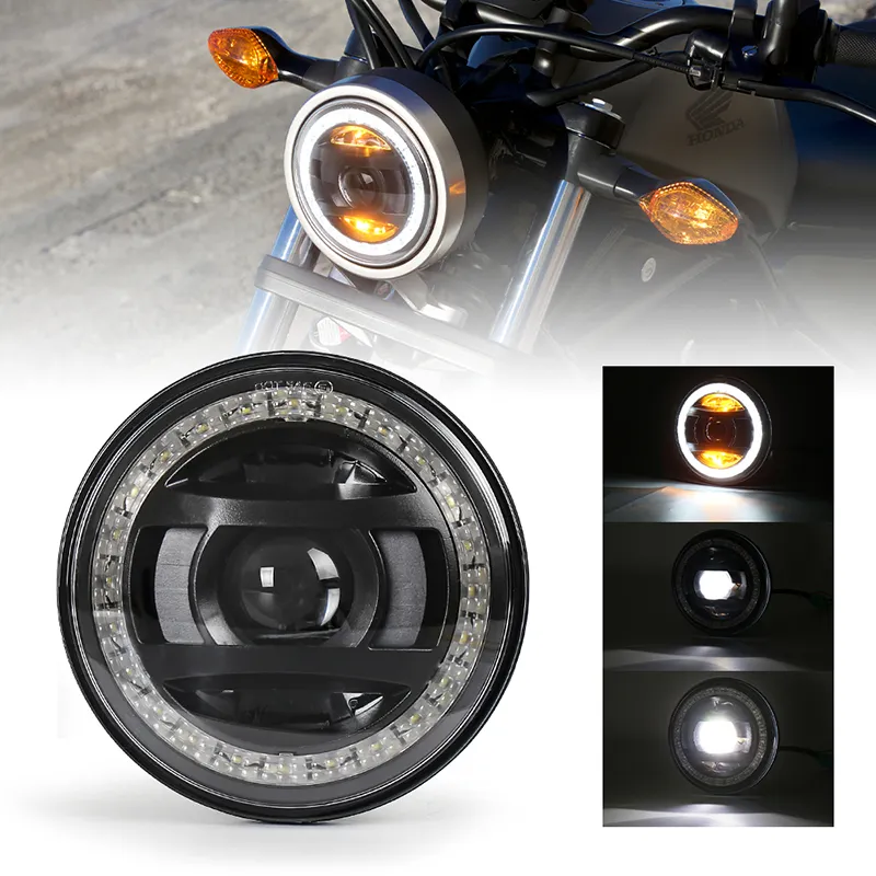 Ovovs 5.75 inch Xe Máy Led Đèn Pha Trắng Halo cao thấp chùm cho 2017 Honda REBEL 250