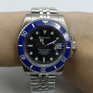 Reloj SEILOCE NH35 para hombre, movimiento automático de lujo, bisel de cerámica, reloj de pulsera resistente al agua, esfera luminosa negra - Product Image 4