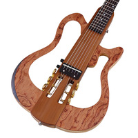 Gitar Klasik Lipat Tanpa Kepala 39 Inci 6 Senar dengan Tali Pengikat yang Dapat Dilepas dan Desain Portabel untuk Perjalanan