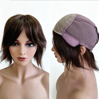 Perruque courte en cheveux humains, entièrement nouée à la main, avec dessus en soie respirant, base en soie, aspect naturel, pour revendeurs, commande en gros