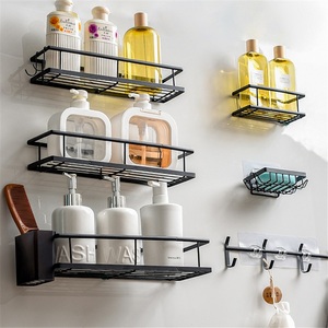 New Product Bathroom Rack Corner Modern Hotel Standing Toilet Punch-free Zinc Alloy <b>Toiletries</b> <b>Storage</b> Shelf - Product Image 2