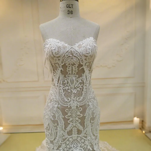 فساتين زفاف بدون حمالات بظهر دانتيل مثير فساتين سهرة وفساتين زفاف فاخرة للعروس Lszt14 - Product Image 5