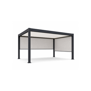 Pérgola Inteligente de Aluminio RKONE RK-C1 Serie C con Techo de Láminas Ajustables Motorizadas, 2 Pantallas Enrollables, para Patio Trasero, Terraza Privada al Aire Libre - Product Image 2