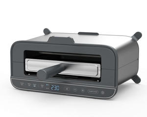 เตาย่างไร้ควันแบบพับได้สำหรับใช้ในร่มเตาย่างบาร์บีคิวไฟฟ้าแบบพกพา1200วัตต์พร้อมฝากระจกนิรภัยเครื่องปิ้งขนมปังขนาดเล็ก - Product Image 1