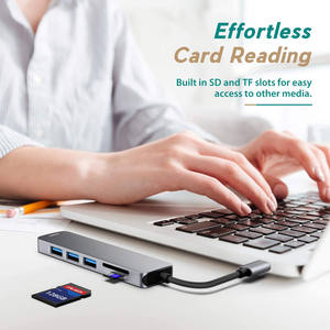 อะแดปเตอร์6 In <span class=keywords><strong>1</strong></span>ขนาด USB-C C ถึง3 * USB 3.0 HDMI 4K SD Card USB-C Hub คุณภาพดีที่สุดสำหรับ Macbook Pro Laptop - Product Image 6
