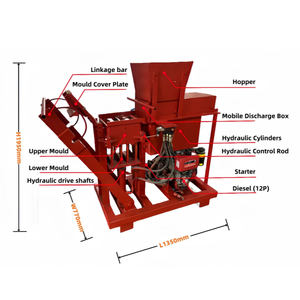 Máquina para Hacer Ladrillos de Arcilla y Bloques de Lego, Hidráulica, Diésel, Portátil, Sin Conexión a la Red, 1 Año de Garantía, 8.82kw, 470kg, Superventas - Product Image 2