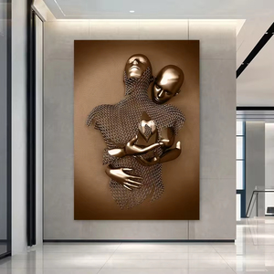 Pintura al Óleo Moderna de Amor, Estatua de Metal, Póster Artístico e Impresión de <span class=keywords><strong>Arte</strong></span> Mural, Pintura de Porcelana de Cristal, Decoración del Hogar - Product Image 3