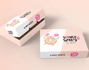 卸売ホットエコフレンドリーカスタマイズされたピンクの小さなバーガークロワッサンボックス寿司ベーカリーチョコレートケータリングブラウニー紙梱包箱 - Product Image 6