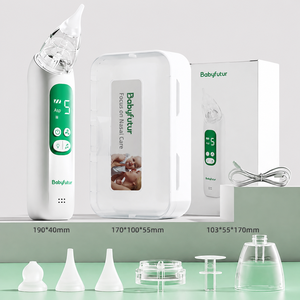 Aspirateur nasal électrique étanche IPX7, aspiration 80 kPa, musique, veilleuse, embout en silicone sans BPA, nettoyeur de nez pour bébé, pour la maison - Product Image 1