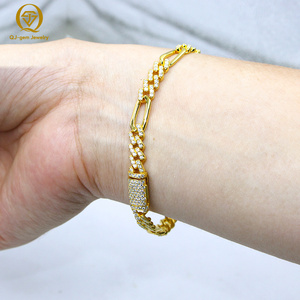10k 14k 18k Gold Diamonds Cuban Link Chains Bracelet Hip Hop Style 8inches 6mm VVS Lab Created Diamonds Bracelet <b>for</b> <b>Men</b> Women - Product Image 1