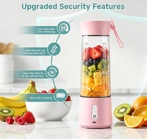 Licuadora Portátil Pequeña para Smoothies y Batidos con 6 Cuchillas, Recargable por USB C, Vaso Mezclador Personal de 500 ml con Tapa Adicional para el Hogar y el Gimnasio - Product Image 3