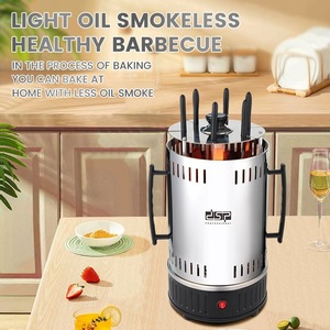 Grill rotissoire électrique Dsp 1601W en acier inoxydable pour l'intérieur et l'extérieur, avec 6 brochettes, nettoyage facile - Product Image 2