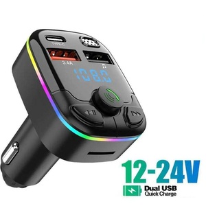 Transmisor FM <span class=keywords><strong>Bluetooth</strong></span> para Auto, Receptor de Audio MP3 Inalámbrico Manos Libres, Cargador Rápido Dual USB 3.4A con Luz LED - Product Image 3