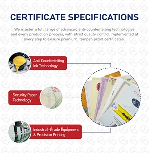 <span class=keywords><strong>Certificato</strong></span> di Sicurezza Personalizzato con Logo in Lamina d'Oro a Caldo, Stampa di <span class=keywords><strong>Certificato</strong></span> di Autenticità con Filo Metallico - Product Image 5