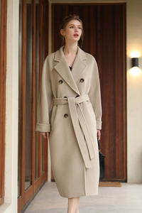 Abbigliamento invernale da donna di alta qualità cappotto di <span class=keywords><strong>lana</strong></span> da donna cappotto da donna fatto a mano <span class=keywords><strong>in</strong></span> <span class=keywords><strong>lana</strong></span> di Cashmere Double face lungo da donna - Product Image 4