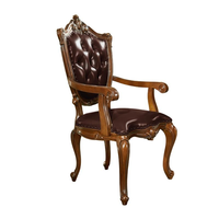 Chaise de salle à manger de style américain Ruifuxiang, en bois massif sculpté double face, avec rembourrage doux et mousse éponge haute élasticité