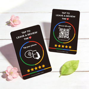 Op maat gemaakte NFC-codeherkenningskaart van waterdicht PVC-materiaal, NFC Google contactloze <span class=keywords><strong>QR</strong></span>-code visitekaartje voor hotelgebruik - Product Image 3