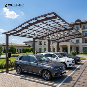 Abri de voiture en aluminium moderne à toit plat, structure thermolaquée, pour 3 voitures, abri extérieur - Product Image 6