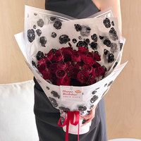 Kertas Pembungkus Bunga Motif Jepit Rambut Yuming, Kertas Pembungkus Buket Semi Transparan untuk Kemasan Hadiah Mawar Florist