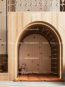 Cama litera de estilo medieval con base secreta y red de cuerda, diseño de madera maciza de dos pisos para apartamentos pequeños, casa de juegos para niños - Product Image 3