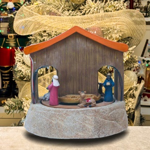Jouet musical <span class=keywords><strong>de</strong></span> la Nativité <span class=keywords><strong>de</strong></span> Jésus en résine décorative pour la maison <span class=keywords><strong>de</strong></span> <span class=keywords><strong>Noël</strong></span> personnalisé avec musique, ensemble <span class=keywords><strong>de</strong></span> la Nativité avec lumière LED et figurines mobiles - Product Image 3