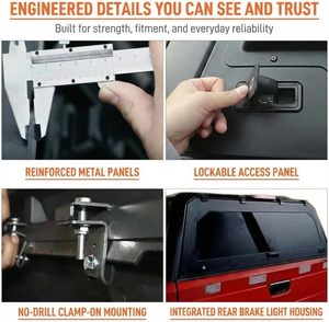 ฝาครอบ<span class=keywords><strong>ก</strong></span>ระบะท้ายรถบรรทุกสำหรับ Isuzu D-MAX ปี 2018-2025 ขนาด 48 ฟุต แบบล็อคได้ ไม่ต้องเจาะ พร้อมไฟและเต็นท์หลัง ผลิตในจีน - Product Image 6