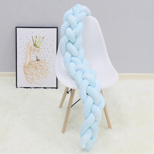 Personalizado transpirable tejido cuerda nudo almohada cojín Protector largo ronda vivero cuna parachoques cuna bebé - Product Image 2