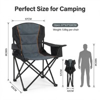 Chaises pliantes en acier personnalisées, légères, portables et durables, en tissu Oxford 600D, avec sac isotherme, pour le camping, le jardin, la randonnée, l'atelier et la chambre