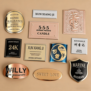 Etiquetas Metálicas Redondas Personalizables con Logotipo en Relieve 3D, Resistentes al Agua, <span class=keywords><strong>para</strong></span> Botellas de Velas, con Diseño Circular Cromado - Product Image 2