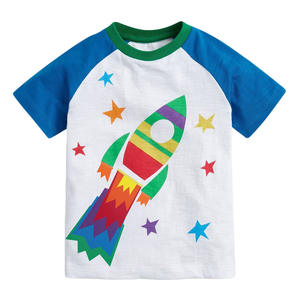 OA 60 Días OEM ODM OBM Conjunto de Verano para Niño 100% Algodón con Estampado de Cohete, Camiseta de Manga Corta y Pantalones Cortos, Conjunto de 2 Piezas - Product Image 3