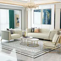Sofá de hierro de estilo nórdico para oficina, mesa de té con combinación de tela ligera de lujo, sala de estar, conjunto de silla individual, muebles modernos